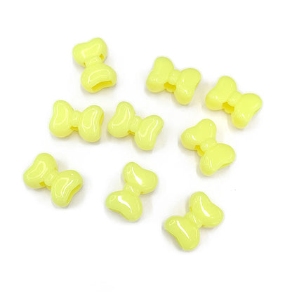 Painted Bow Acrylic Beads 15mm Macaron Cute Four-Hole 200pcs 6