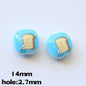 Doraemo Series Acrylic Square Beads 13mm Light Blue White 20pcs 12