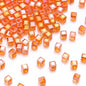 Transparent Square Glass Beads 8mm Iridescent Colors 50pcs 12