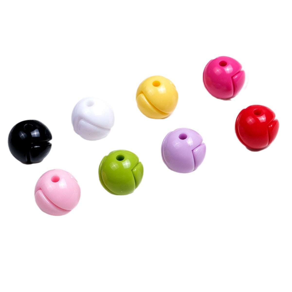 Solid Color Snap-fit Half Sphere Acrylic Beads 12mm Glossy 100pcs 5