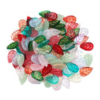 Czech Glass Beads Leaf 17mm Frosted Mixed Colors Gold Accents 30pcs 5