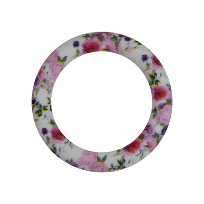 65mm Printed Silicone Rings Floral and Geometric Designs