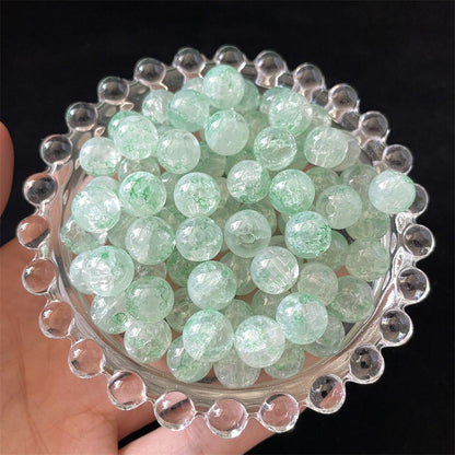 Crackle Round Glass Beads 10mm Jade Ice Frosted Cracked 100pcs 6