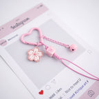 Pink Cherry Blossom Acrylic Flower Keychain 2pcs 2