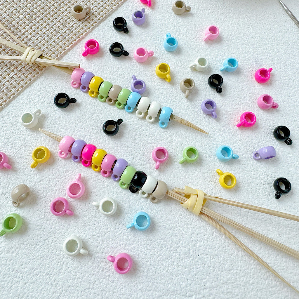 Cup Metal Beads 8mm Baking Painted Pastel Colors 30pcs 4
