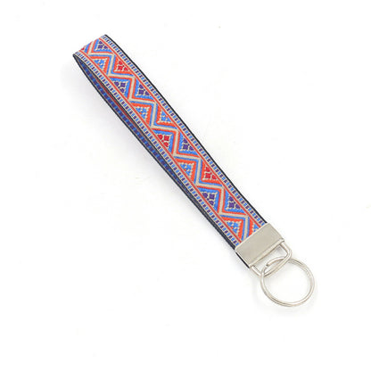 Bohemian Style Wristlet Keychain Antique Silver Polyester 2pcs 17cm 27