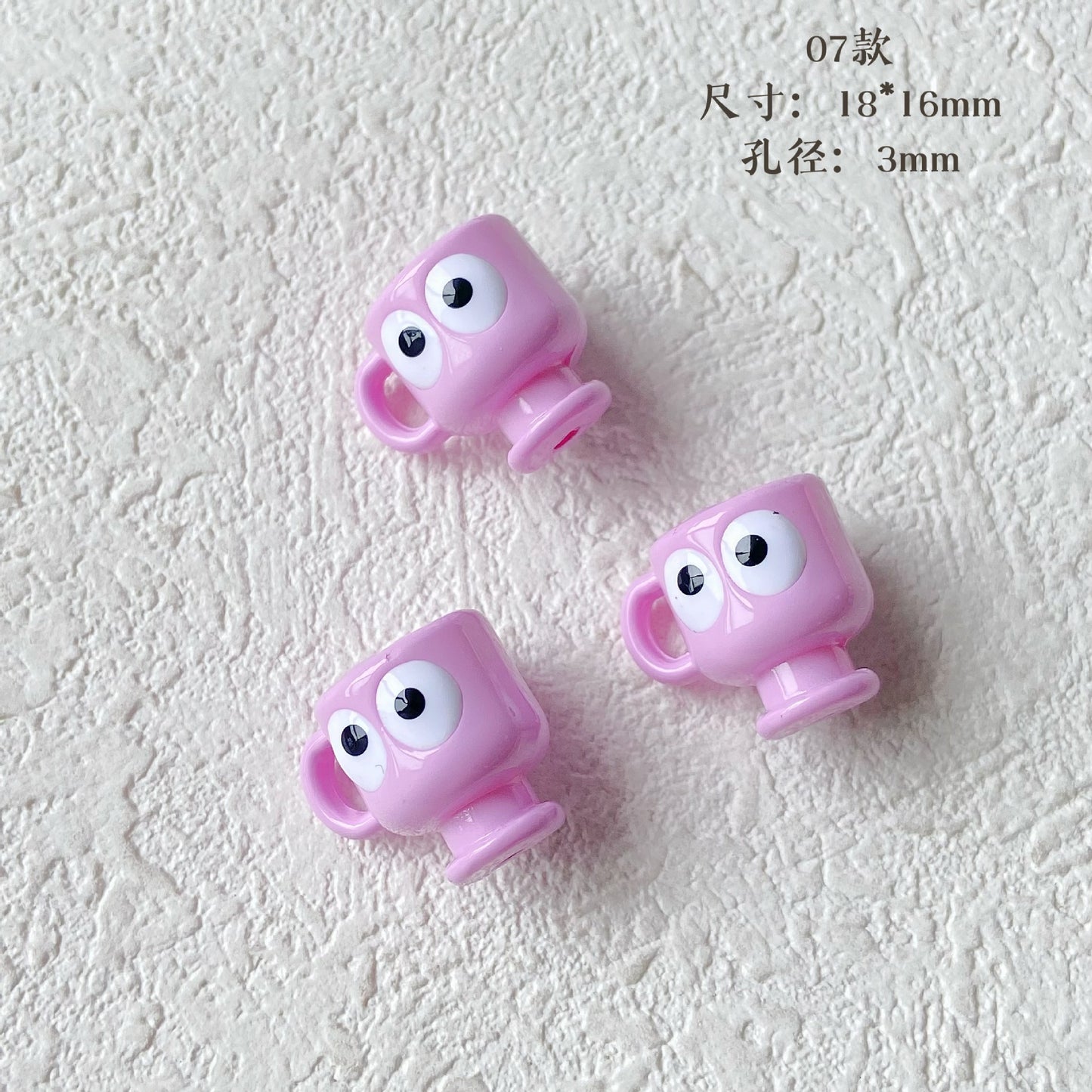 Personification Cup Acrylic Beads 18mm Enamel Glossy 6pcs 9