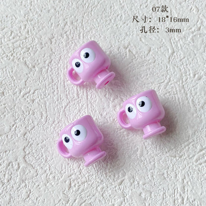 Personification Cup Acrylic Beads 18mm Enamel Glossy 6pcs 9