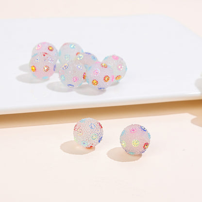 Rhinestone Bubblegum Beads 16-20mm Colorful Resin Sparkle 10pcs 11