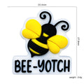 Silicone Focal Beads Bee BEE-YOTCH Script Bold Yellow Black 20pcs 2
