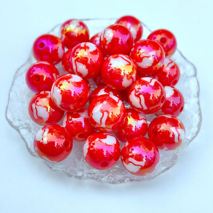 UV Plating Christmas Snowman Acrylic Beads 16mm Colorful 20pcs 3
