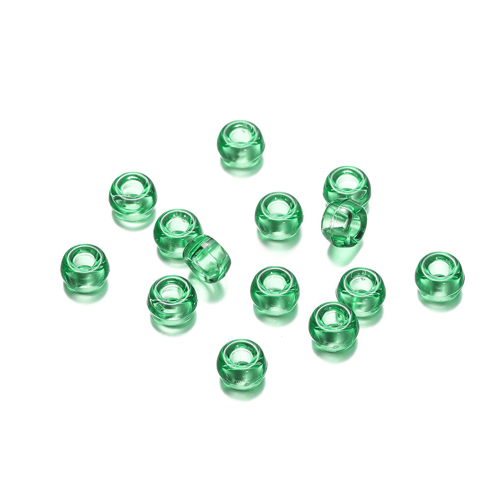 Clear Pony Beads 9mm Large Hole Translucent Plastic 300pcs 8