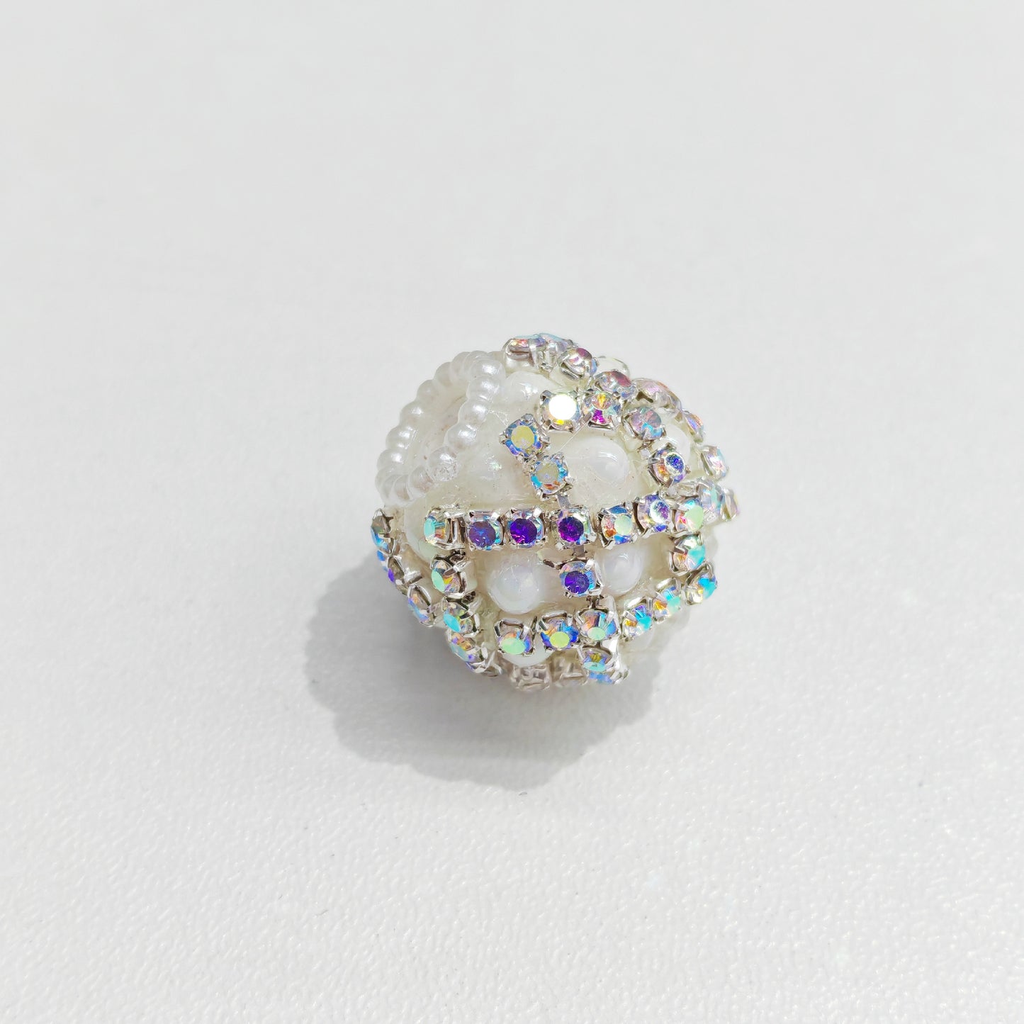 Rhinestone Bubblegum Beads 18mm Chain Enlaced Mixed Colors 4pcs 9