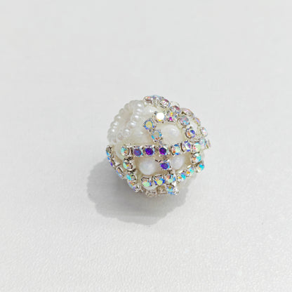 Rhinestone Bubblegum Beads 18mm Chain Enlaced Mixed Colors 4pcs 9