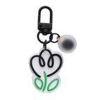 Acrylic Flower Keychain Colorful Tulip Design with Frosted Sphere Charm 5
