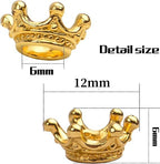 Vintage Crown Rhinestone Beads 12mm Alloy Pave Mixed Finishes 50pcs 3