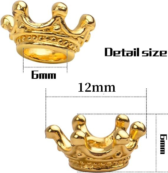 Vintage Crown Rhinestone Beads 12mm Alloy Pave Mixed Finishes 50pcs 3