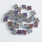 Electroplated Clover Glass Beads 10mm Metallic Colors 30pcs 20