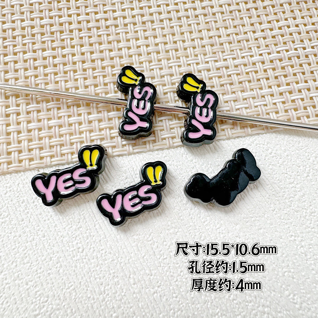 Baking Painted WOW&YES Metal Beads 13mm 15mm Colorful Alloy 20pcs 23