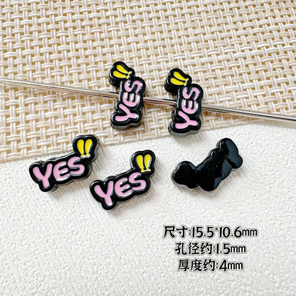 Baking Painted WOW&YES Metal Beads 13mm 15mm Colorful Alloy 20pcs 23
