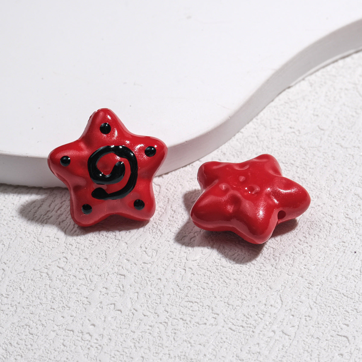 Spiral Pattern Starfish Acrylic Beads 20mm Glossy Mixed Colors 20pcs 4