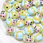 Hand Painted Acrylic Beads 16mm New Year Dog Faces 10pcs 19