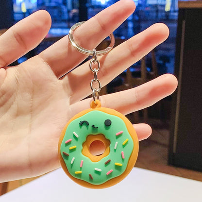 Silicone Donut Keychain Cartoon Food Pastel Sprinkles Winking Face 9