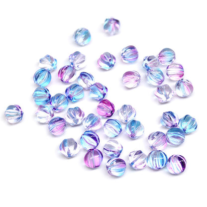 Czech Glass Beads Pumpkin 8mm Pastel Glow Grooved 100pcs 13