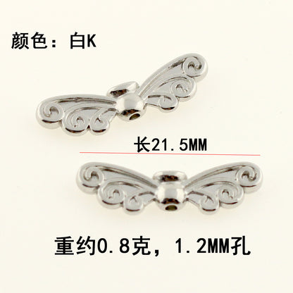 Angel Wings Metal Beads Antique Silver Tone 20pcs 10