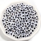 Square Acrylic Beads 6.7mm Glossy Dripping Oil Love Design 100pcs 17