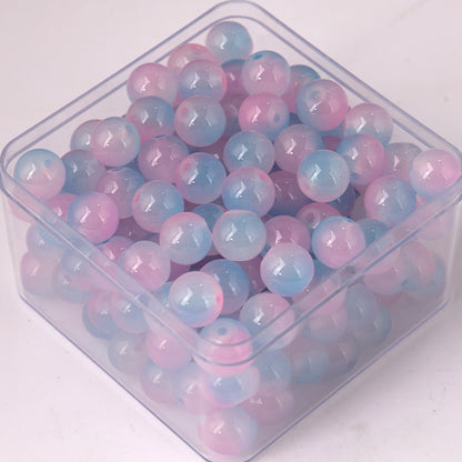 Crackle Round Glass Beads 10mm Dual Color Gradient Mix 50pcs 21
