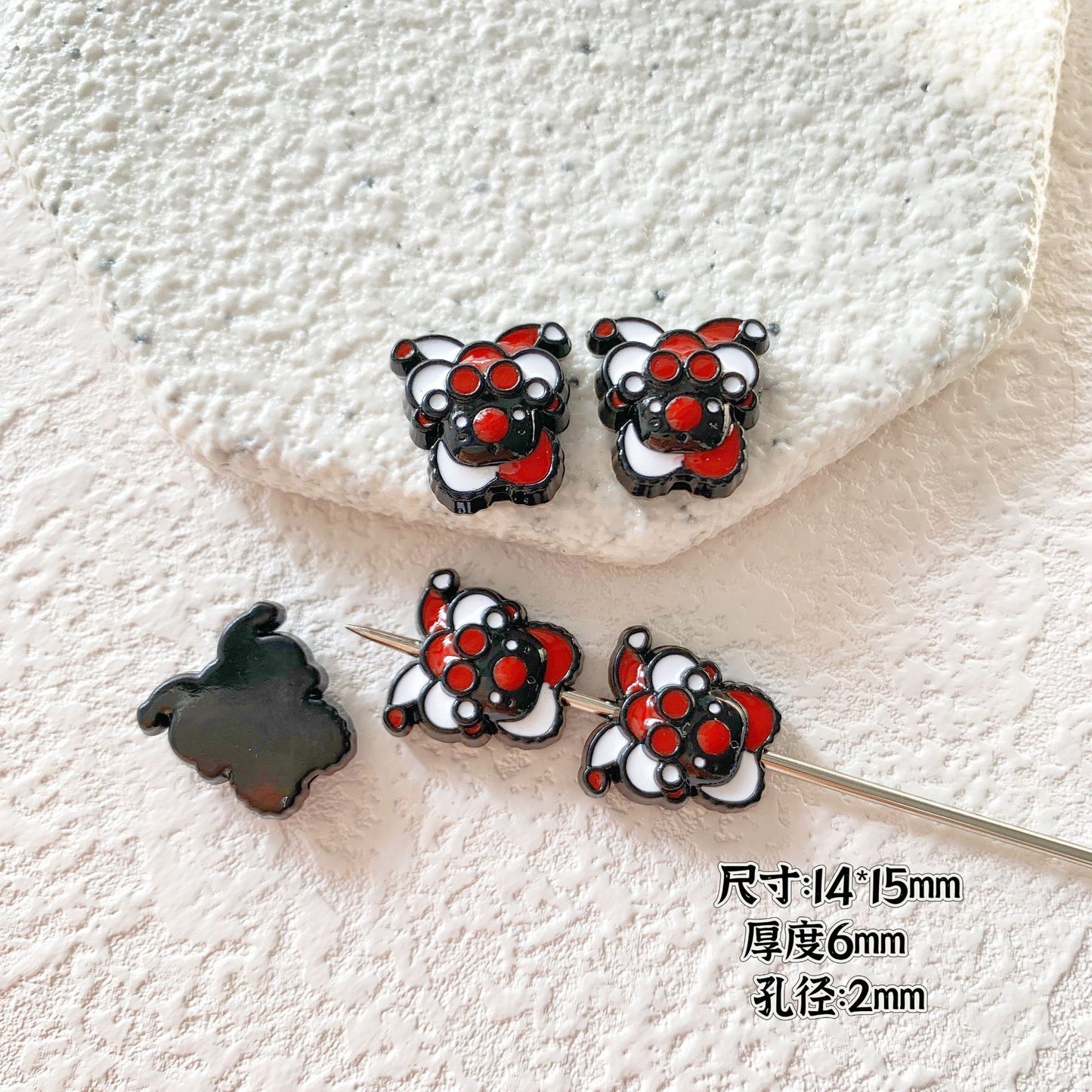 Candy Clown Metal Beads Colorful Painted Alloy 10pcs 29