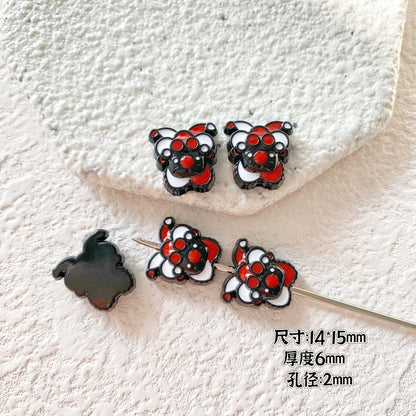 Candy Clown Metal Beads Colorful Painted Alloy 10pcs 29