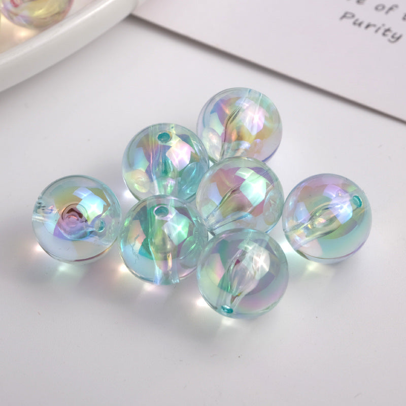 Plated Round Acrylic Beads 16mm High Transparency UV Finish 100pcs 2