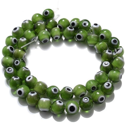 Millefiori Evil Eye Round Lampwork Glass Beads 6mm 124pcs 13