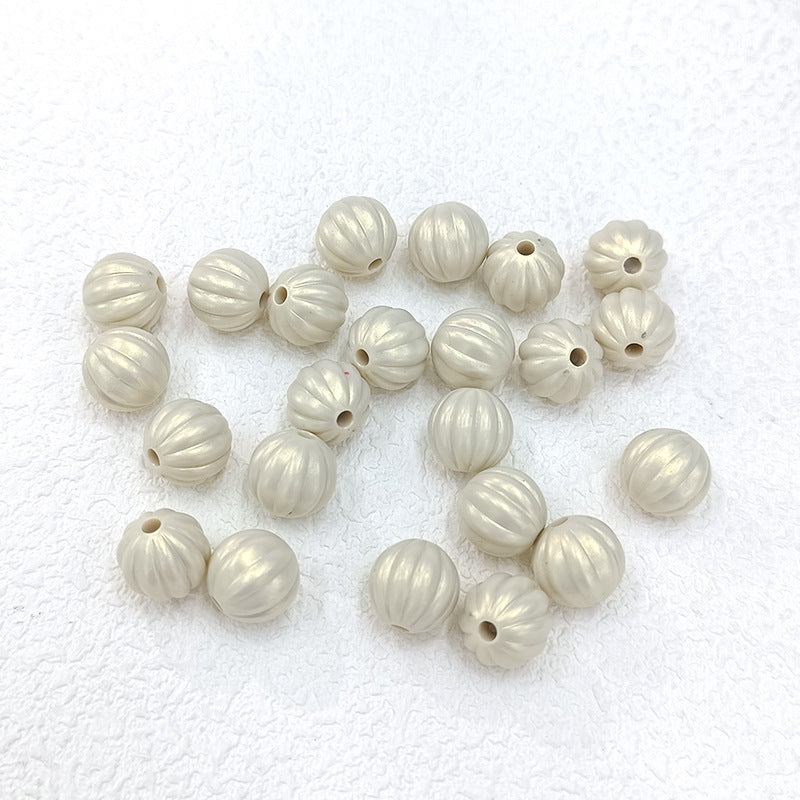 Pearl Lustre Striped Round Acrylic Beads 11mm 100pcs 8