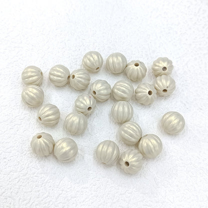 Pearl Lustre Striped Round Acrylic Beads 11mm 100pcs 8