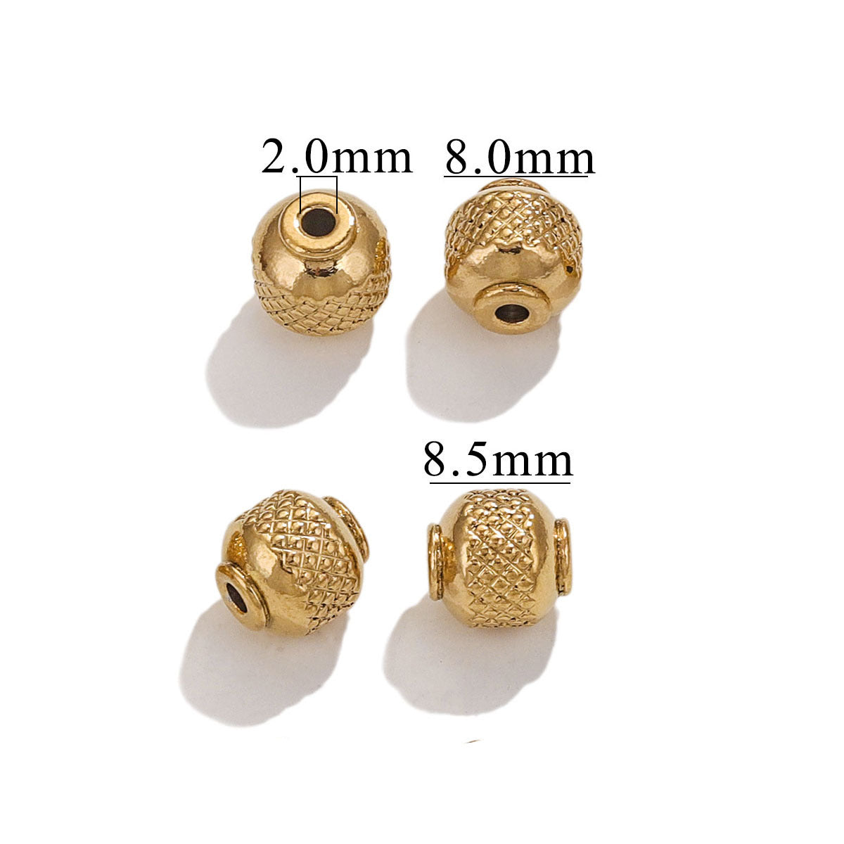 Stainless Steel Tube Metal Beads Patterned 6x7mm and 8mm 20pcs 13