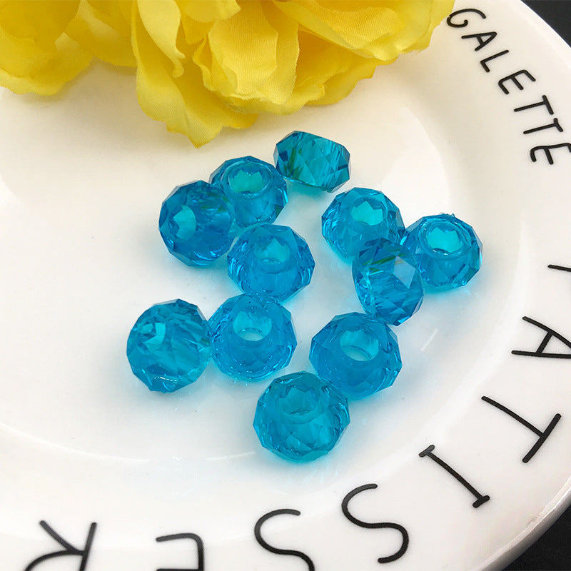 Acrylic Faceted Spacer Beads 7*13mm Large Hole 50pcs 10