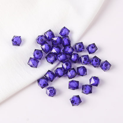 Faceted Acrylic Sago Beads 8-10mm Glossy Translucent 100pcs 9