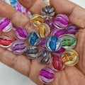 Distressed Matte Stripe Round Acrylic Beads 16mm Frosted Translucent 100pcs 2