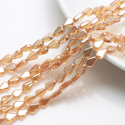 Electroplated Melon Seed Glass Beads 8mm 11mm Teardrop Iridescent 30pcs 14