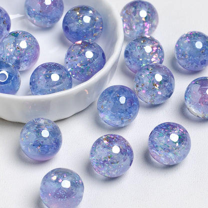 Shimmer Glitter Filled Resin Beads 16mm Round Mixed Colors 10pcs 15