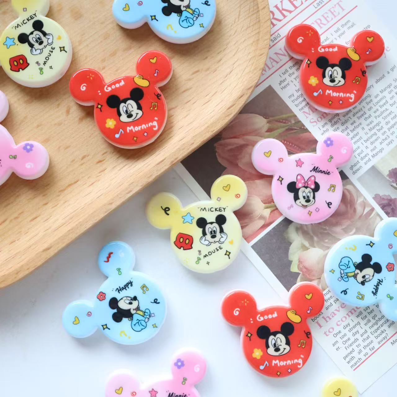 Mickey Big Head Acrylic Beads 38x33mm Colorful Mixed 20pcs