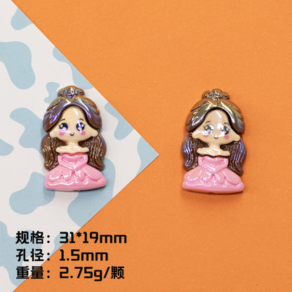 Elegant Resin Princess Series Resin Beads Glossy Pastel 10pcs 10