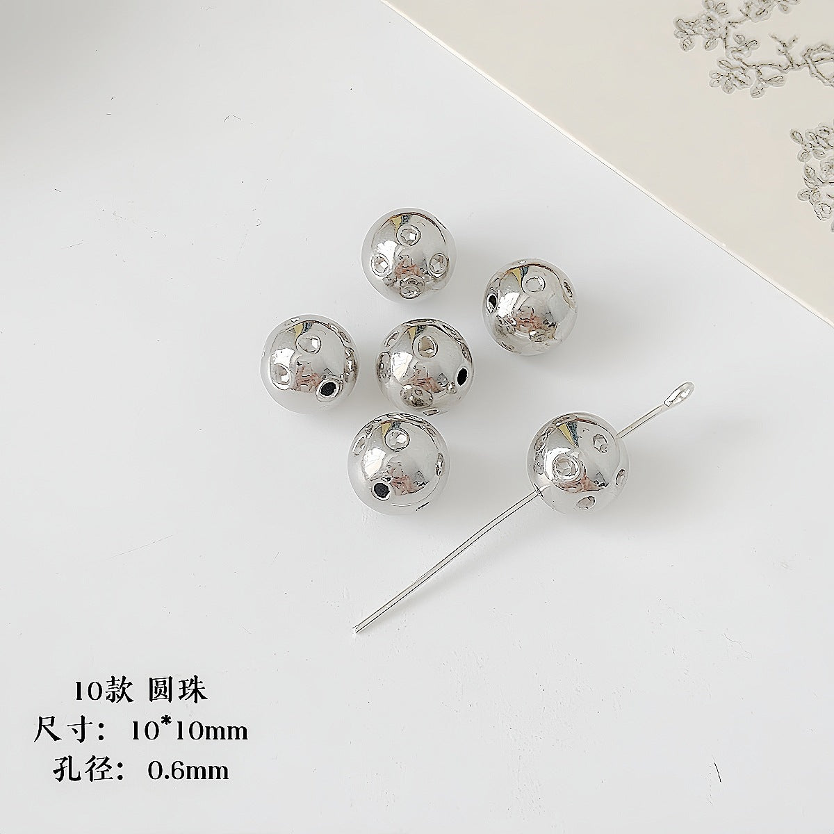 Christmas Tree Heart Acrylic Beads Silver Faceted CCB Plastic 10
