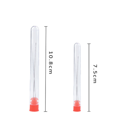 Stainless Steel Bead Needles Jewelry Tools in Clear Red Cap Bottle 5pcs 5