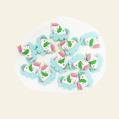 Silicone Focal Beads Cloud Unicorn Sleeping Pose 20pcs 11