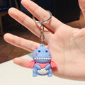 Silicone Dinosaur Keychain Cartoon Animal with Wings and Smile 6