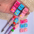 Silicone 3D Focal Beads Kindergarten Smiley Flower Book Spiral Binding 20pcs 3